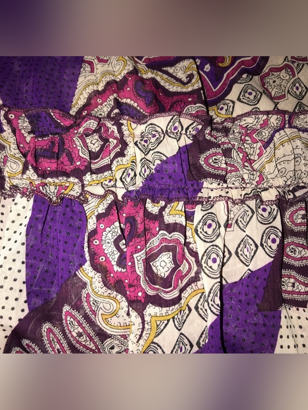 Boho Purple Cream Top - Picture 3 of 3